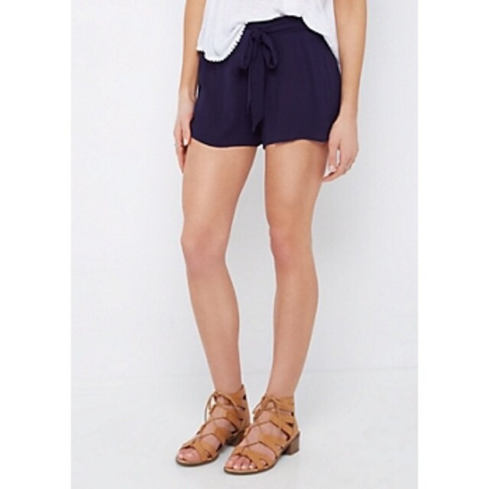 ISO Billabong black tie waist shorts elastic back